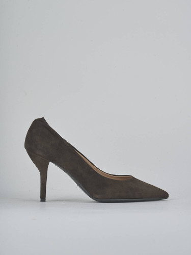 Décolleté tacco 7cm camoscio testa