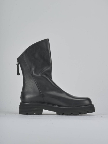 Stivaletti tacco 3cm pelle nero