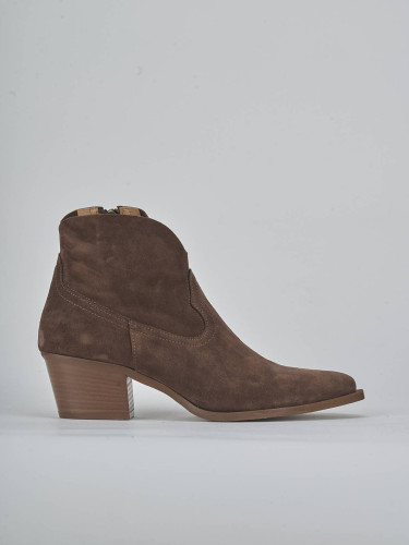 Stivaletti tacco 5cm camoscio testa