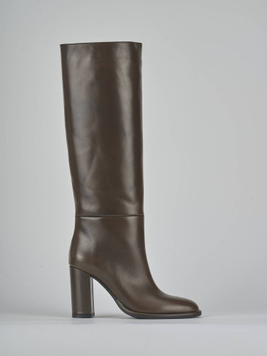 Stivali tacco 9cm pelle testa