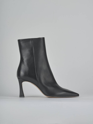 Botines de tacón alto tacón 8 cm negro cuero