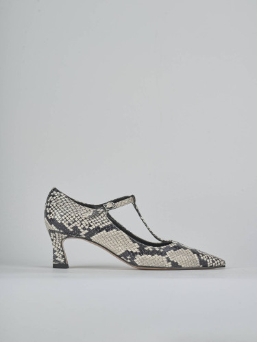 Zapatos de salón tacón 6 cm beis pitón