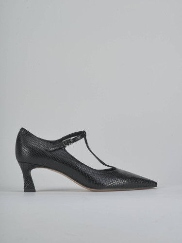 Zapatos de salón tacón 6 cm negro pitón