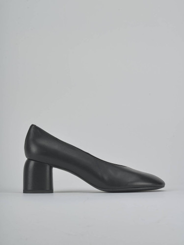 Zapatos de salón tacón 6 cm negro cuero