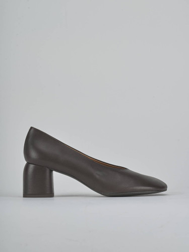 Pumps heel 6 cm dark brown leather