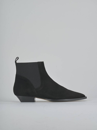 Stivaletti tacco 2cm camoscio nero