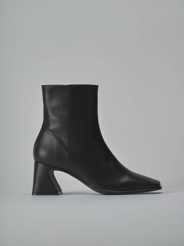 Botines de tacón alto tacón 6 cm negro cuero