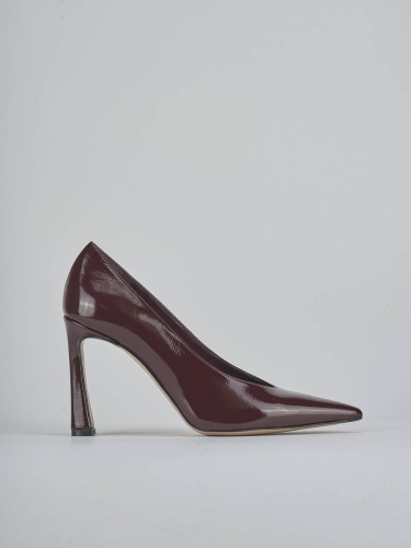 Zapatos de salón tacón 9 cm burdeos charol