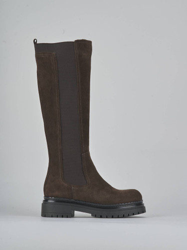 Stivali tacco 4cm camoscio testa