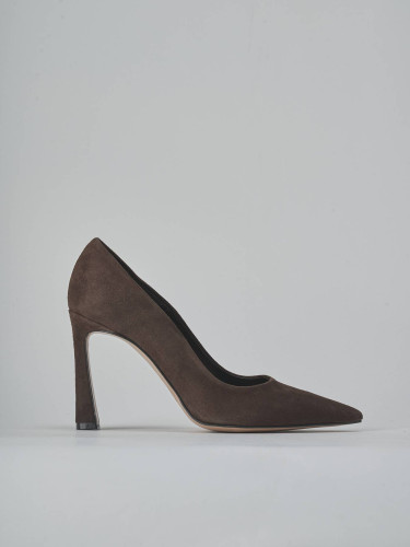 Décolleté tacco 9cm camoscio testa