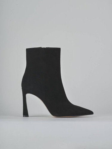 Botines de tacón alto tacón 9 cm negro ante