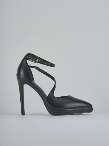 Décolleté tacco 10cm pelle sostenibile nero