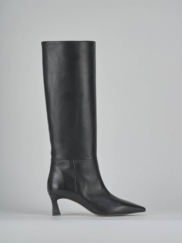 Stivali tacco 6cm pelle nero