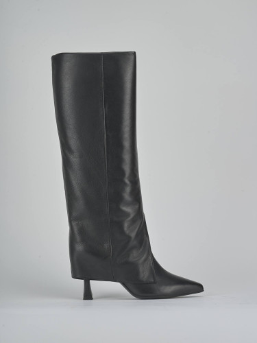 Stivali tacco 8cm pelle nero