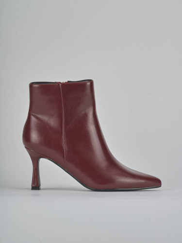 Stivaletti tacco 7cm pelle sostenibile rosso