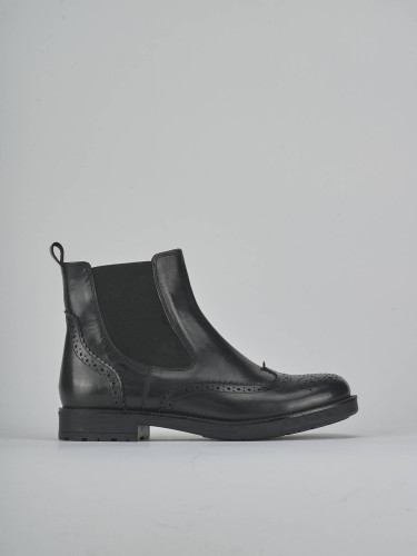 Stivaletti tacco 1cm pelle nero
