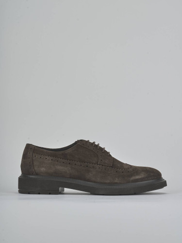 Zapatos de cordones marrón oscuro ante