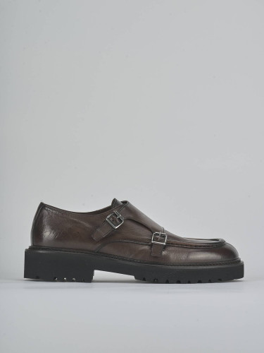 Zapatos de cordones marrón oscuro cuero