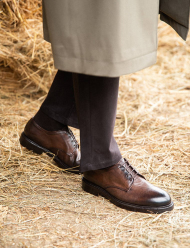 Lace-up shoes dark brown leather