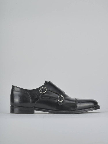 Zapatos de cordones negro cuero