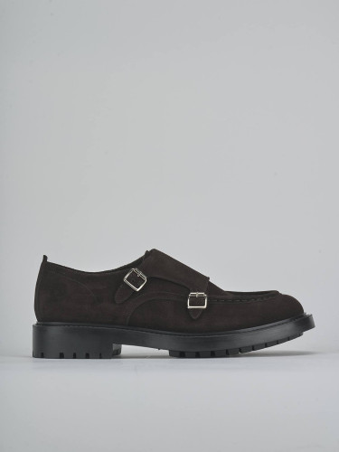 Zapatos de cordones marrón oscuro ante