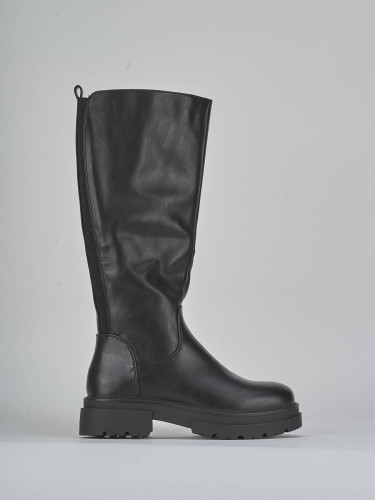 Botas de tacón bajo tacón 1 cm negro pelle sostenibile