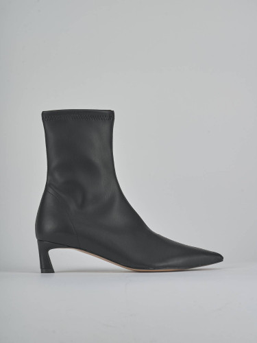Botines de tacón alto tacón 5 cm negro cuero