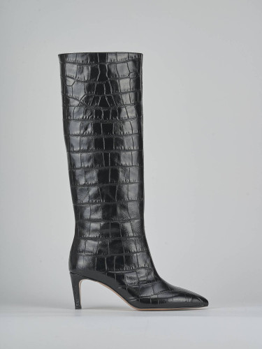 High heel boots heel 7 cm black coconut