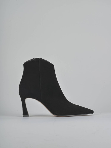 Botines de tacón alto tacón 8 cm negro ante