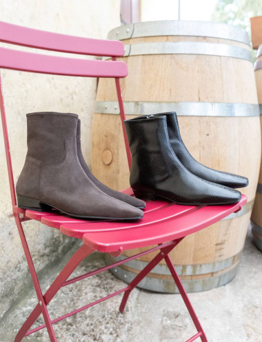 Stivaletti tacco 3cm pitone nero
