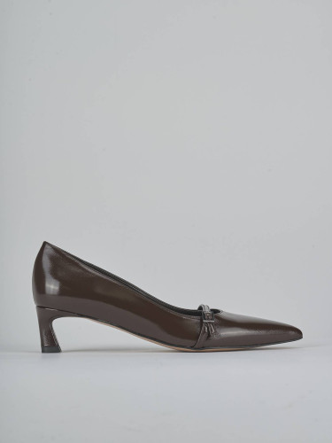 Zapatos de salón tacón 5 cm marrón oscuro charol