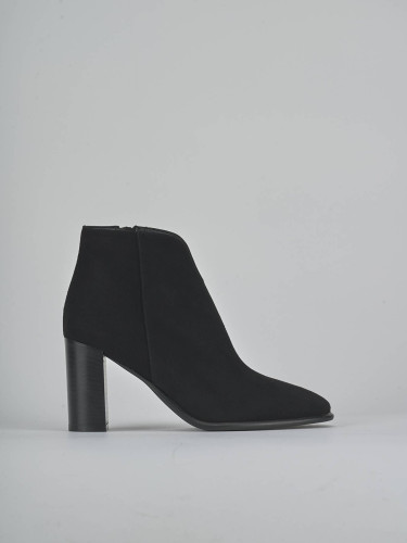 Botines de tacón alto tacón 9 cm negro ante