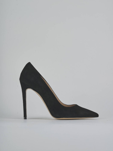 Zapatos de salón tacón 10 cm negro ante