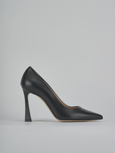 Zapatos de salón tacón 9 cm negro cuero