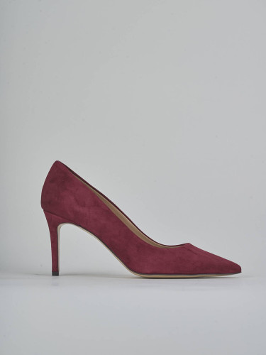 Zapatos de salón tacón 7 cm burdeos ante