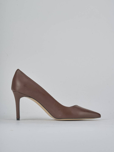 Pumps heel 7 cm dark brown leather