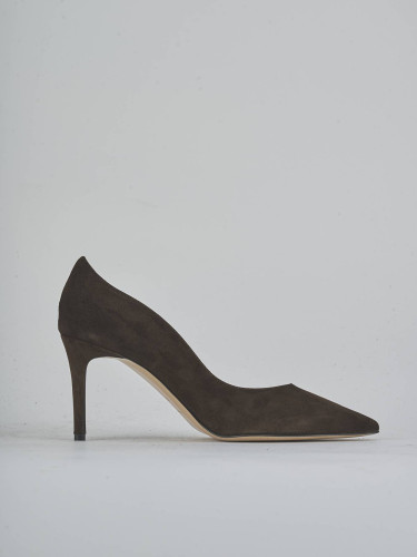 Pumps heel 7 cm dark brown suede