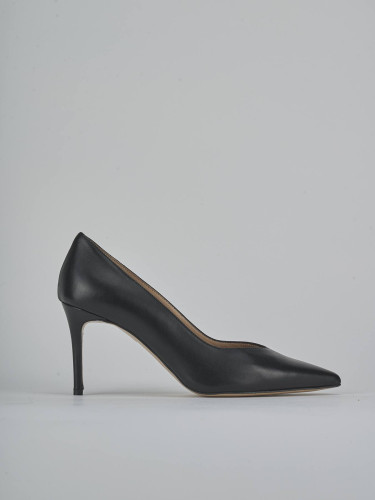 Zapatos de salón tacón 7 cm negro cuero