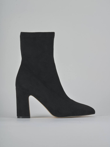 Stivaletti tacco 9cm camoscio sostenible nero