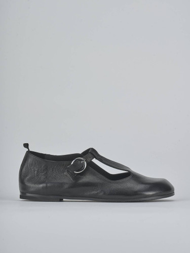 Bailarinas tacón 1 cm negro cuero