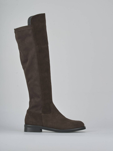 Stivali tacco 2cm camoscio testa