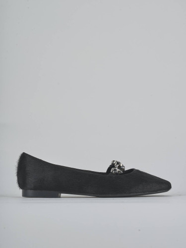 Ballerine tacco 1cm cavallino nero