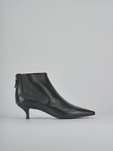 Botines de tacón alto tacón 5 cm negro cuero