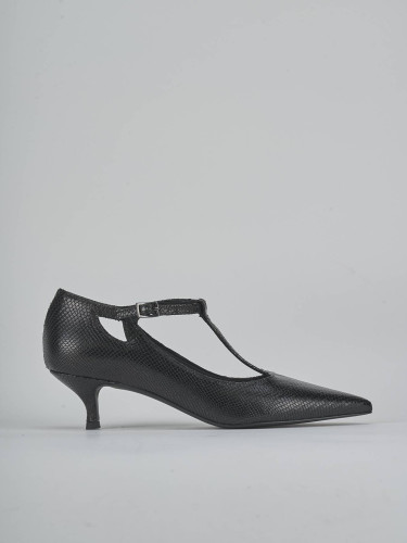 Pumps heel 4 cm black python