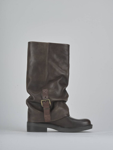 Stivali tacco 3cm pelle testa