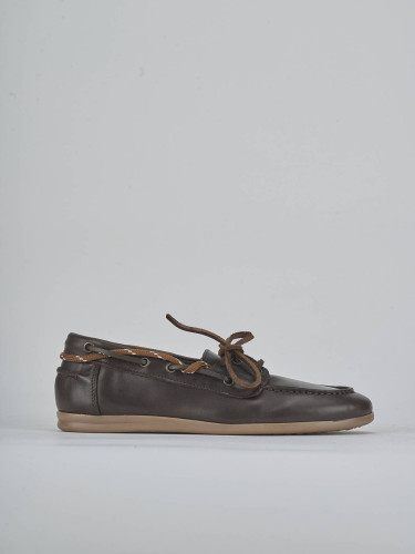 Mocasines tacón 1 cm marrón oscuro cuero