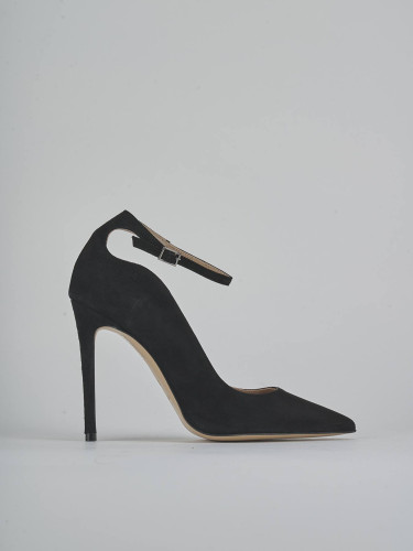 Décolleté tacco 10cm camoscio nero