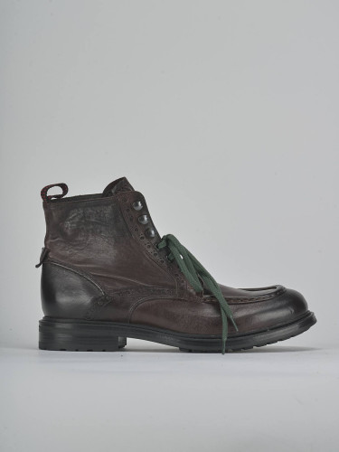 Combat boots dark brown leather
