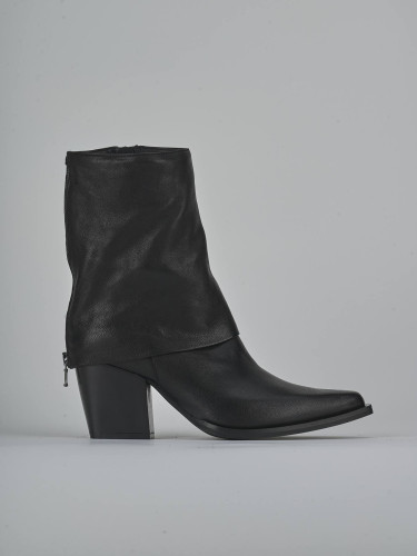 Stivaletti tacco 8cm pelle nero