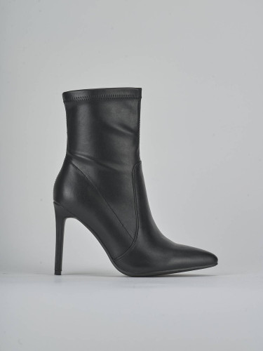Botines de tacón alto tacón 10 cm negro pelle sostenibile